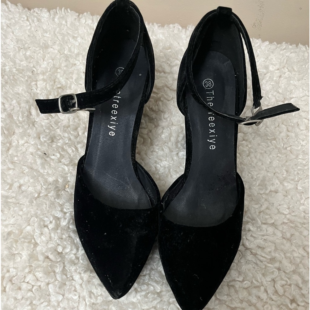 Black suede shoes platform